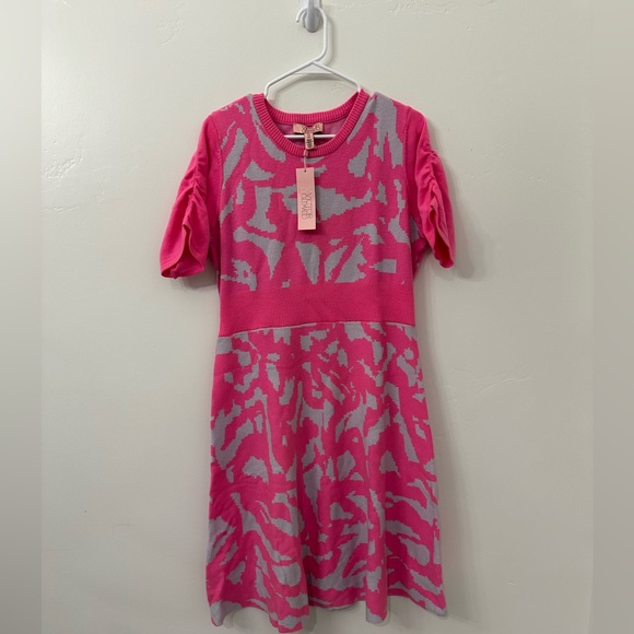 VG by Victor GLemaud Ribbed Waist Pattered Knit sweater Dress size XL - Picture 2 of 9